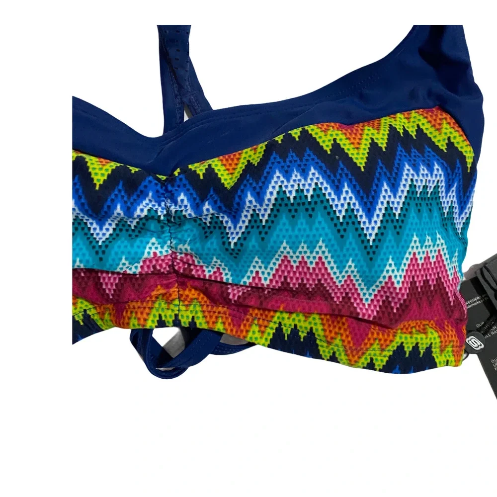 NWT Sketchers 2pc Swimsuit Womens Large Bandeau Racerback Bikini Top Swim Shorts - Picture 8 of 12